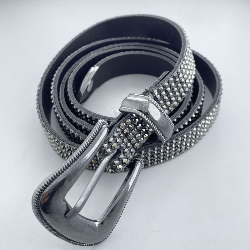 Acessório Cinto Fino Sintético Pedrinhas Metalizadas