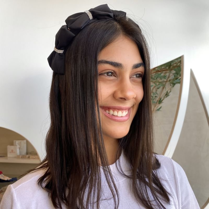 Acessório Tiara com 3 Laços Meio Strass