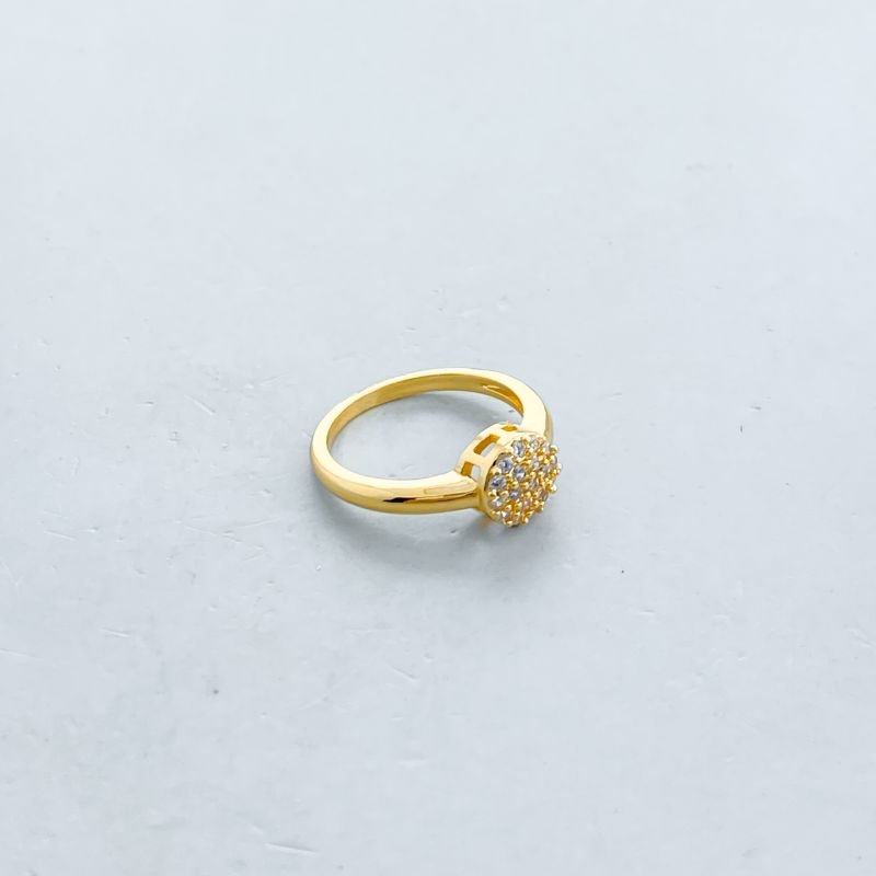 Anel Banho Diamante Delicado Cravejado Redondo