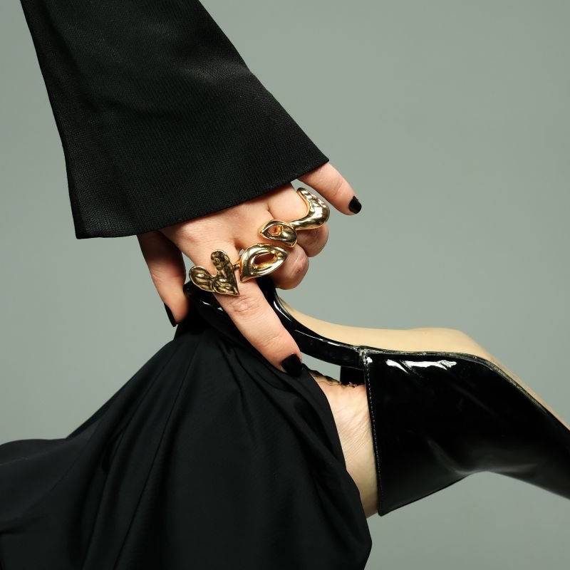 Anel Bijuteria Coração Amassado