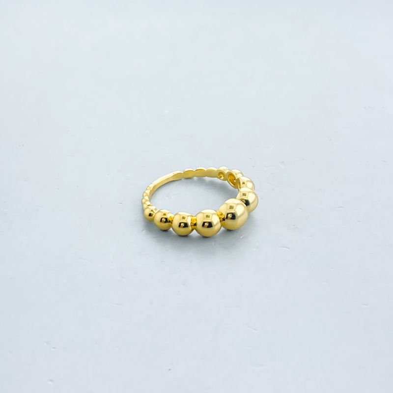 Anel Bijuteria Delicado Liso Aro Bolinhas