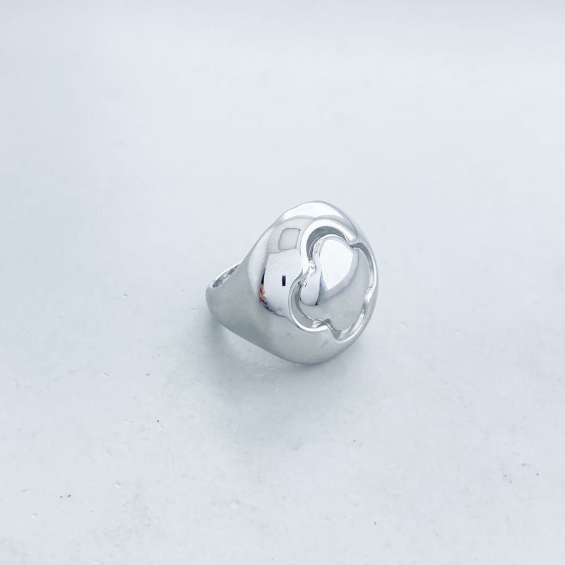 Anel Bijuteria Maximalista Liso Trevo Inspiração Van Cleef