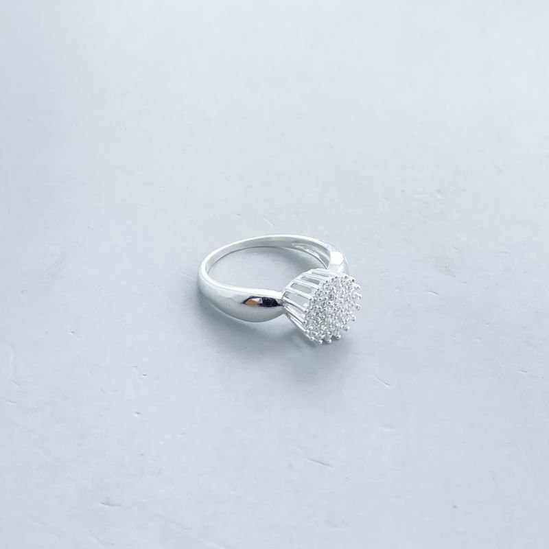 Anel Prata925 Chuveirinho Cravejado Grosso Laterais Vazadas