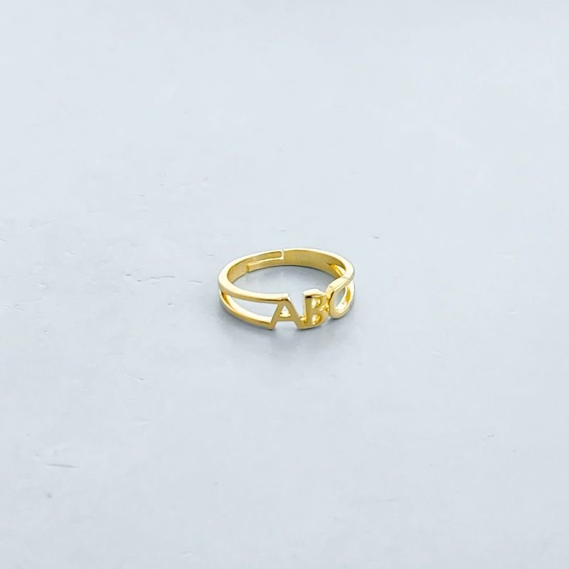 Anel Semijoia ABC Liso Aro Duplo Regulável