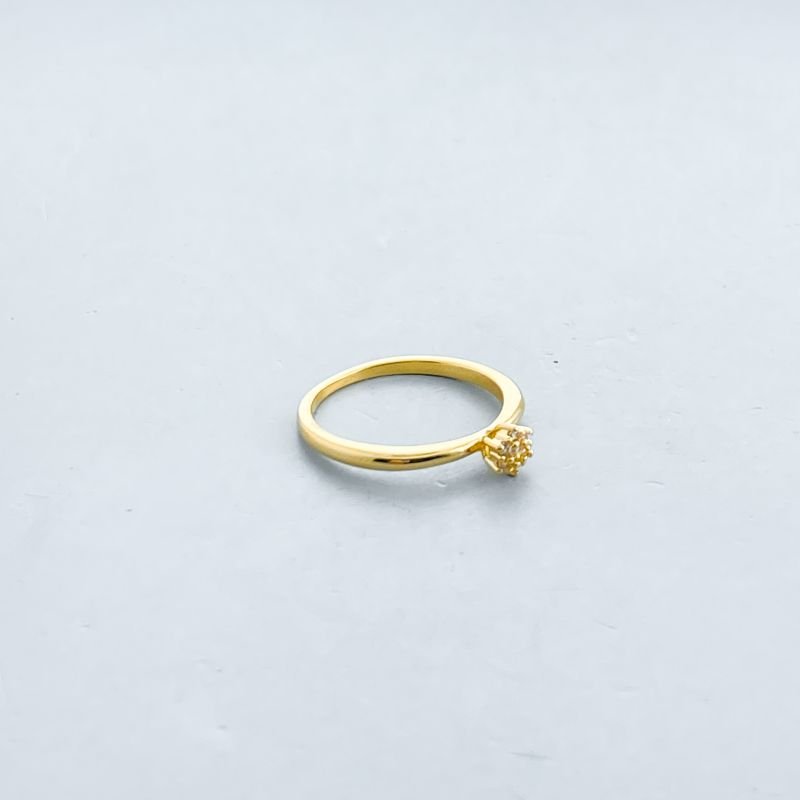 Anel Semijoia Chuveirinho Cravejado Pequeno Flor