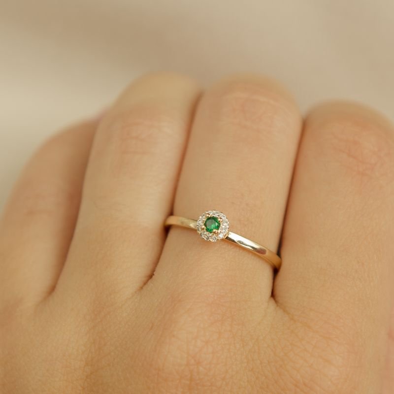 Anel semijoia chuveirinho zircônia borda cravejada