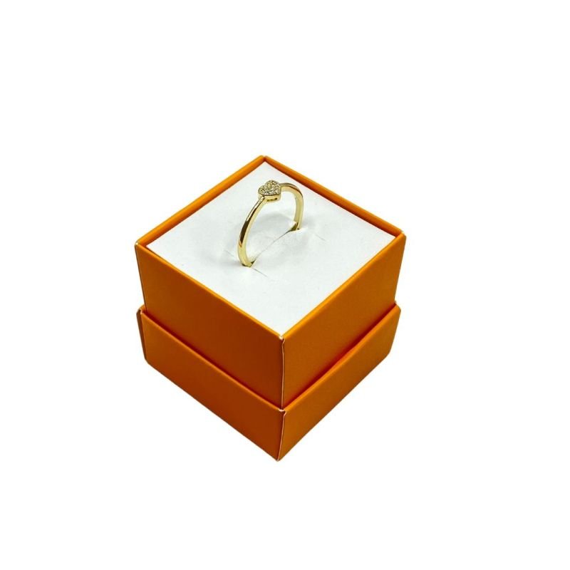 Anel Semijoia Coração Cravejado Pequeno