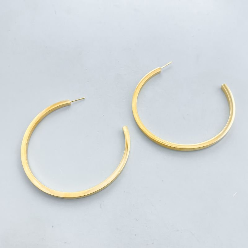 Argola Banho Diamante Africana Boleada 6cm Grande