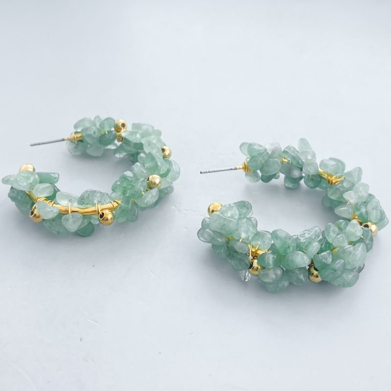 Argola Banho Diamante Grande Liso Pedras Cascatas com Bolinhas