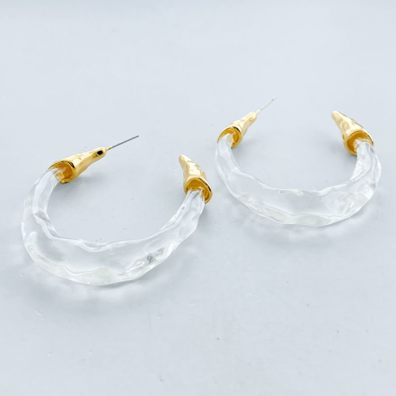 Argola Bijuteria Aro Acrílico Aberto Grande Pontas Amassadas