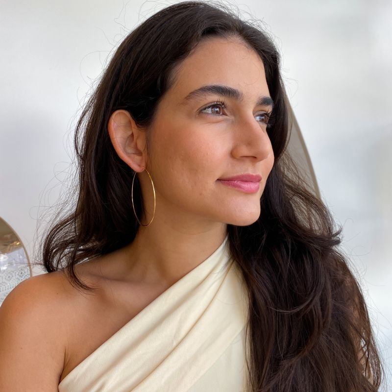 Argola Folheado Africana Grande Lisa Aro Fino