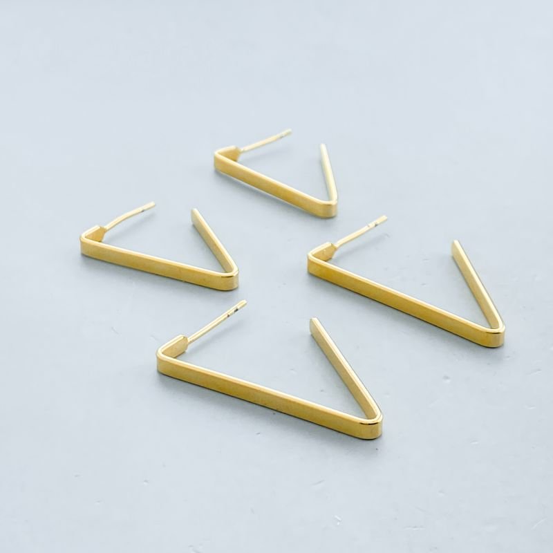 Argola Folheado Kit com 2 Aros Triangular Liso mg