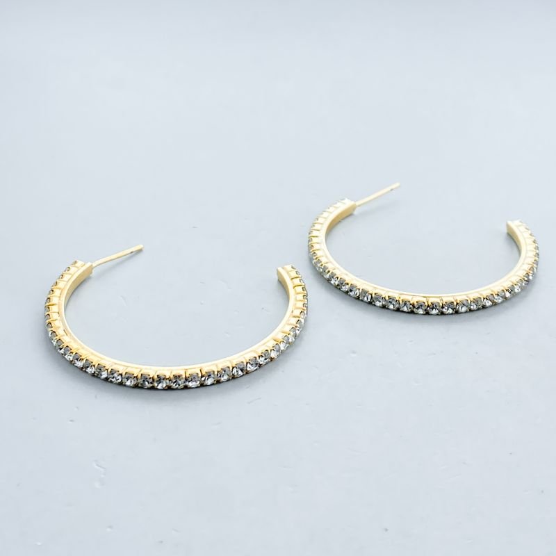 Argola Folheado Média Africana Strass