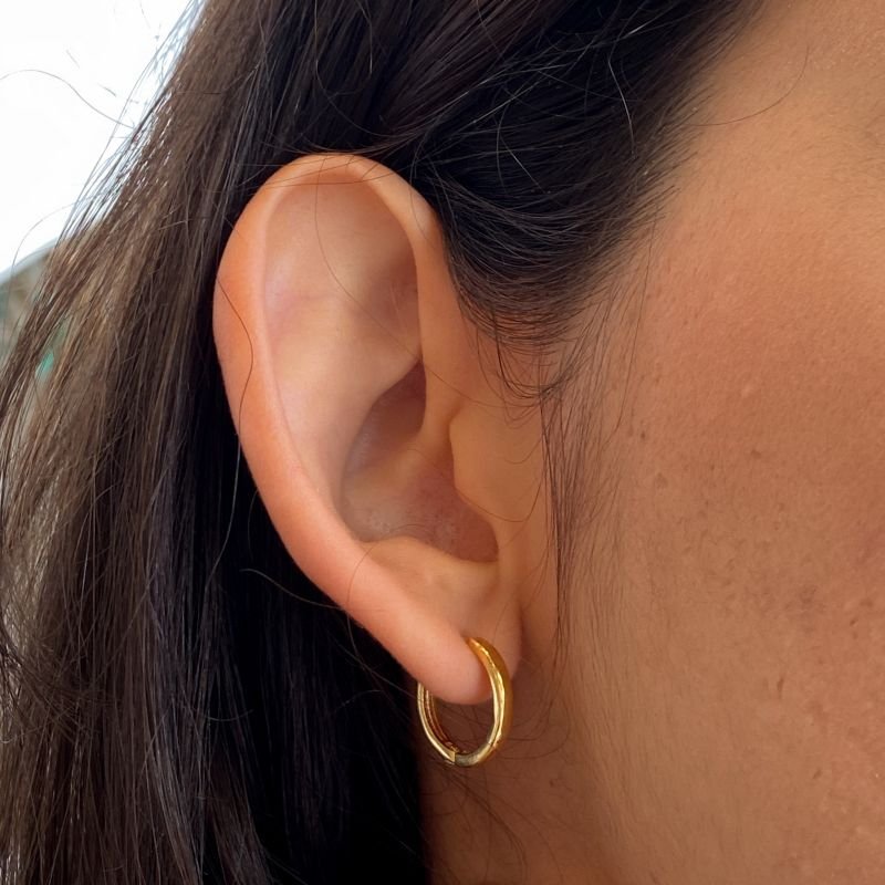 Argola Folheado Pequena Lisa 1,5 cm