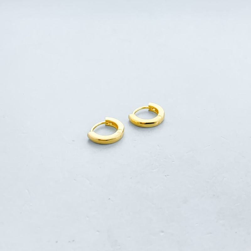 Argola Folheado Segundo Furo Lisa Redonda