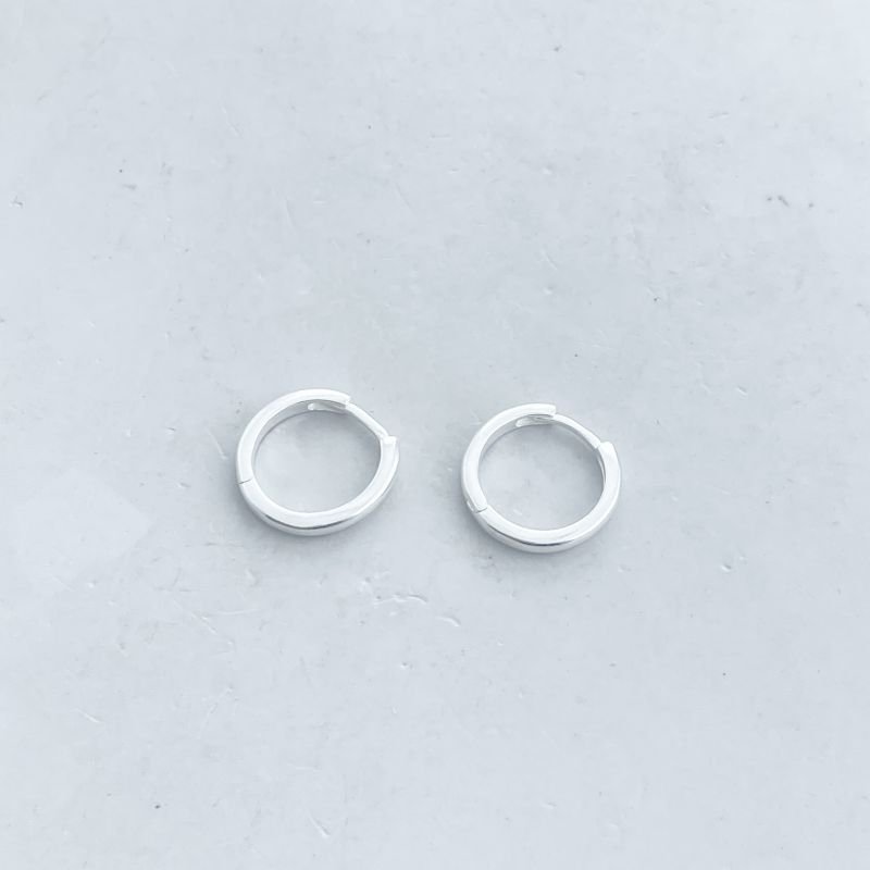 Argola Prata Pequena Lisa Aro Boleado