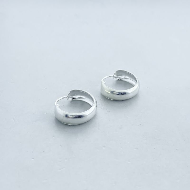 Argola Prata925 Média Lisa Redonda