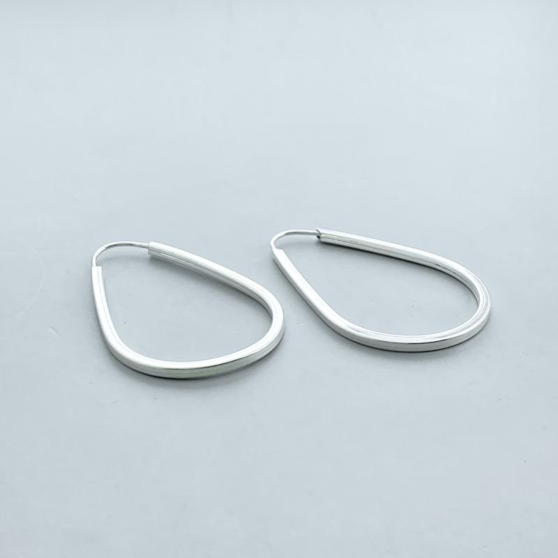 Argola Prata925 Oval Aro Liso Fechado