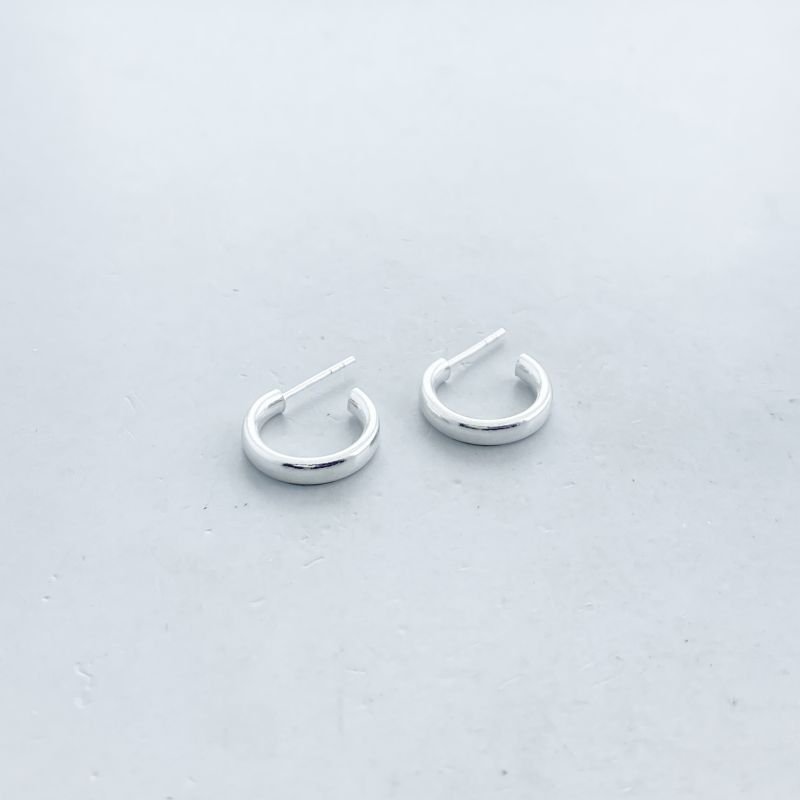 Argola Prata925 Pequena Lisa Grossa Aberta 1,5 cm