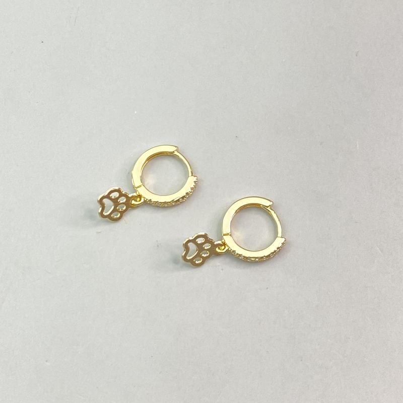 Argola Semijoia Aro Cravejado Patinha Vazada Pequeno