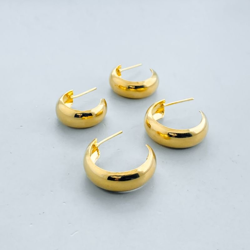 Argola Semijoia Kit com 2 Aros Lisos Grossinha