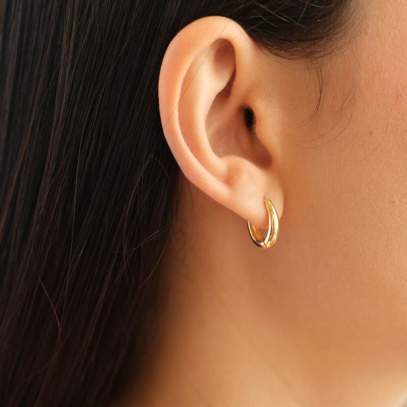 Argola Semijoia Oval Lisa Menor