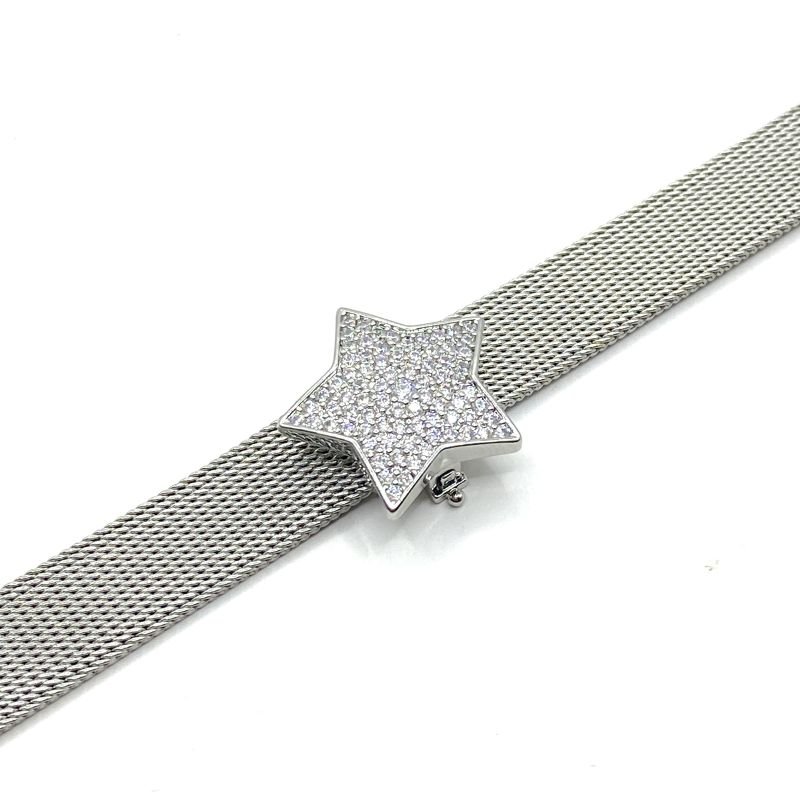 Berloque Charm Banho Diamante Estrela Cravejada