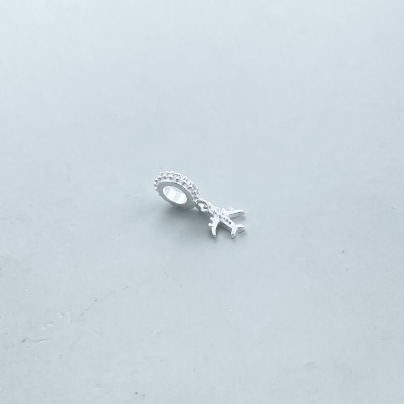 Berloque Prata925 Avião Cravejado