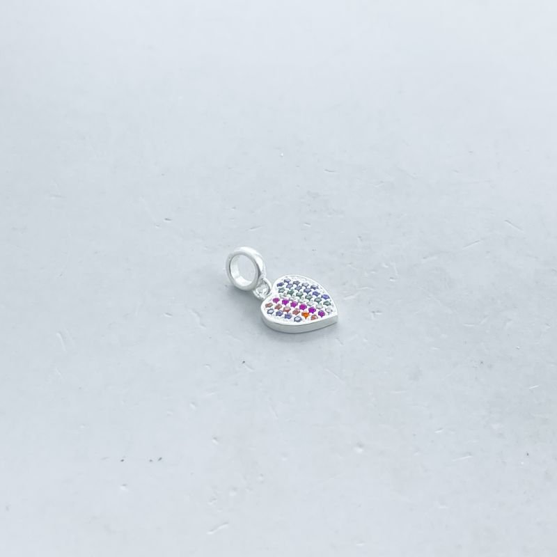 Berloque Prata925 Cravejado Coração