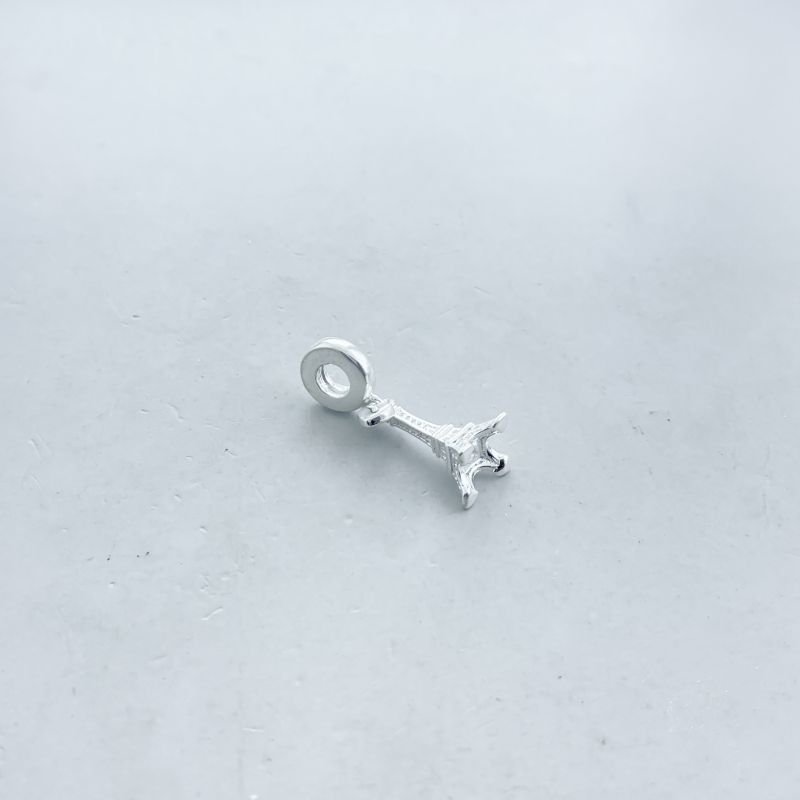 Berloque Prata925 Liso Torre Eiffel Coracao Liso