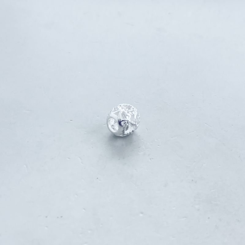 Berloque Prata925 Separador Cravejado Corações Vazado