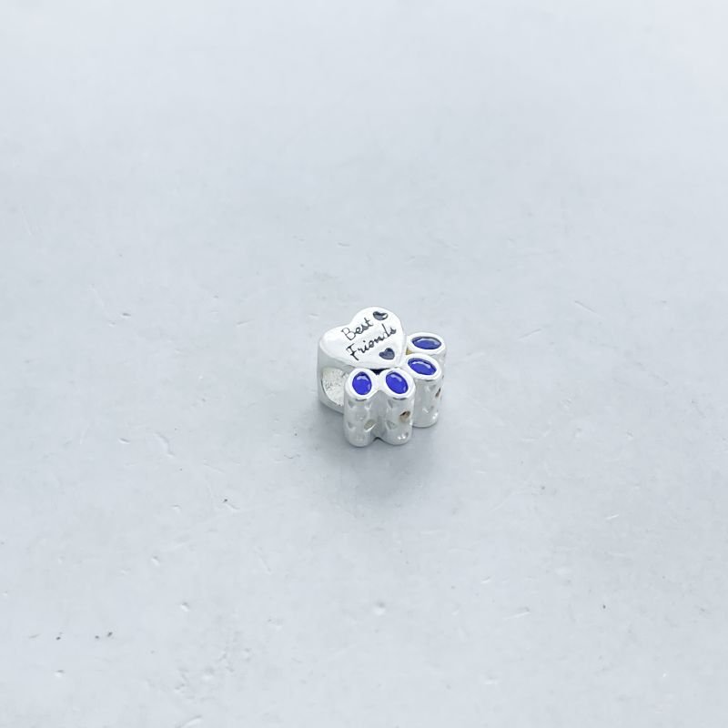 Berloque Prata925 Separador Patinha Best Friends Zircônias