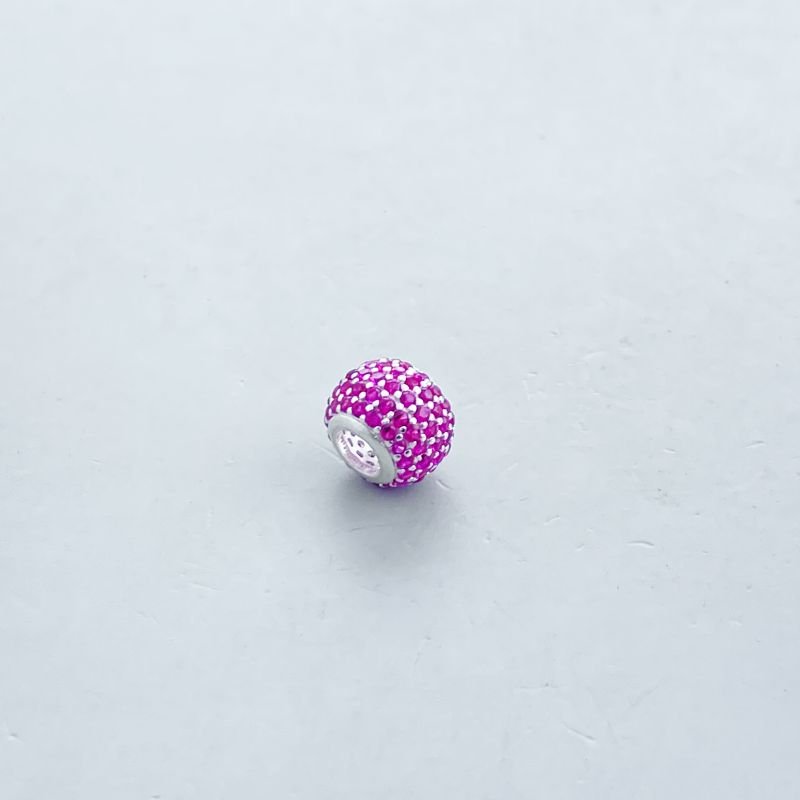 Berloque Prata925 Separador Redondo Cravejado