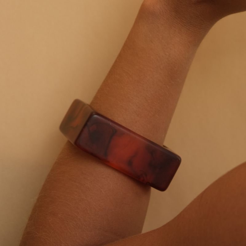 Bracelete Artesanal Quadrado Redondo Vazado