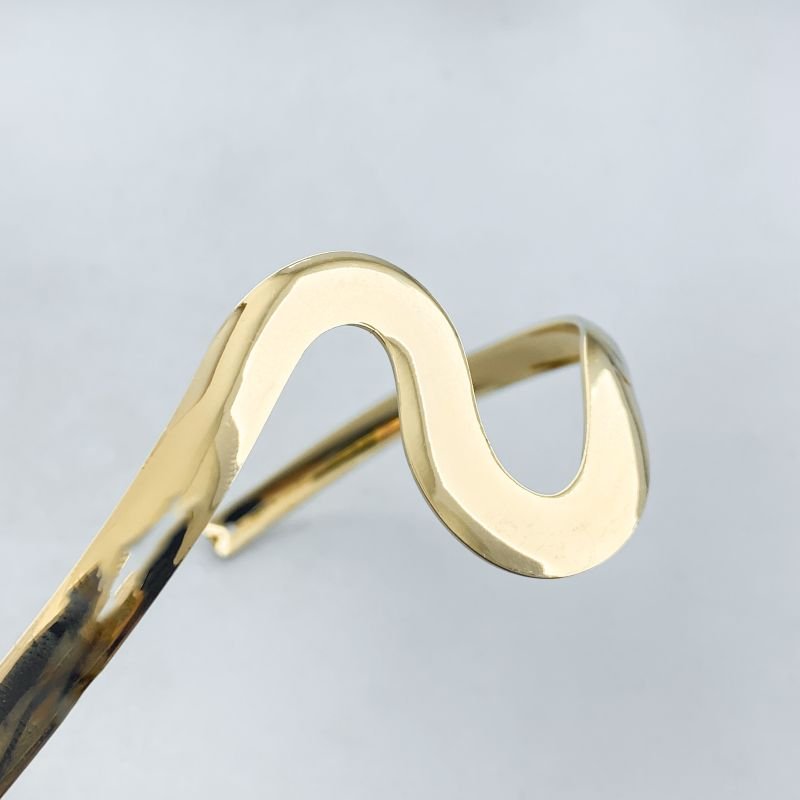 Bracelete Banho Diamante Antebraço Fino Liso Ondulado