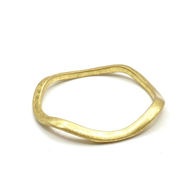 Bracelete Banho Diamante Aro Fino Ondulado Acetinado