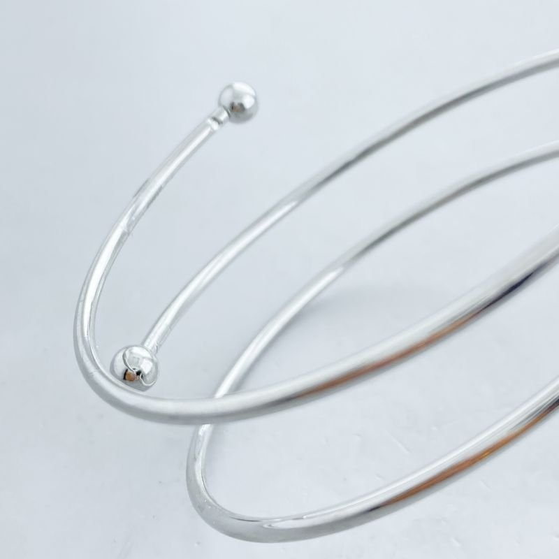 Bracelete Banho Diamante Espiral Liso de Mão