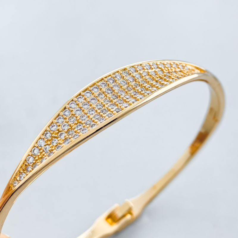 Bracelete Banho Diamante Fino Cravejado