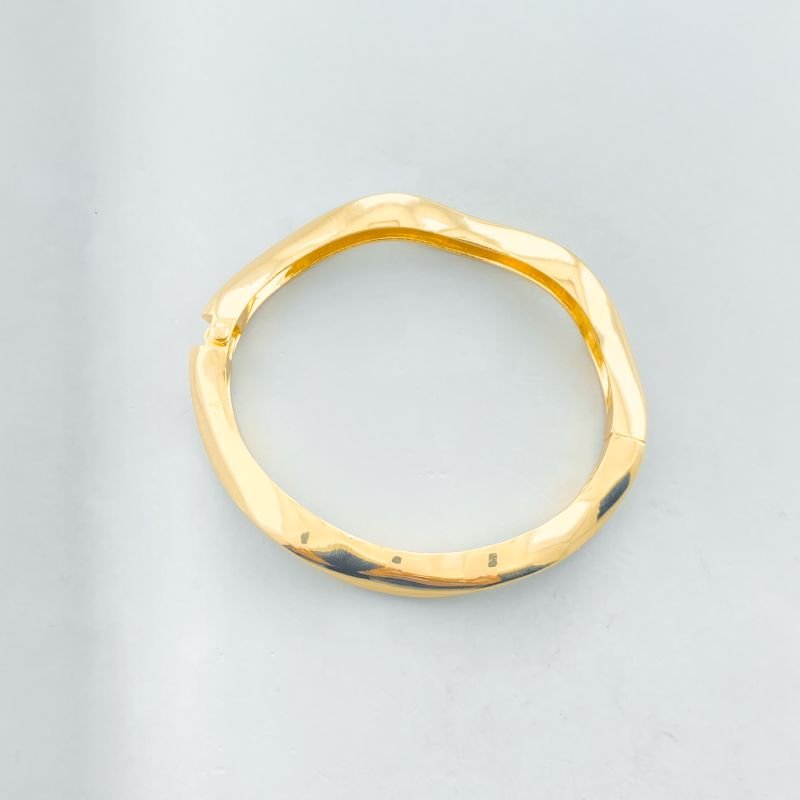 Bracelete Banho Diamante Fino Liso Ondulado