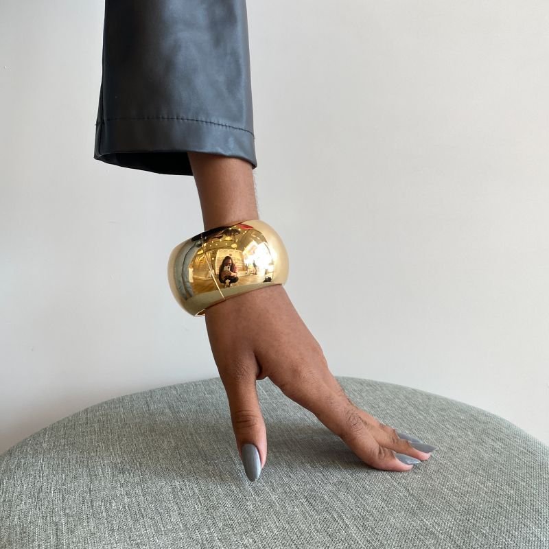 Bracelete Banho Diamante Maximalista Liso Fechado