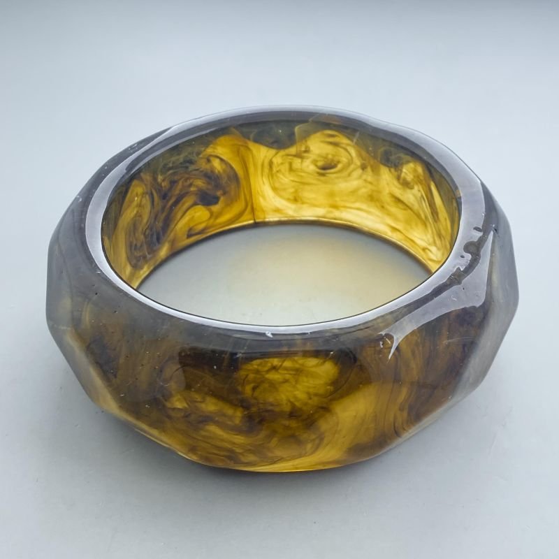Bracelete Bijuteria Acrílico Grosso Texturizado