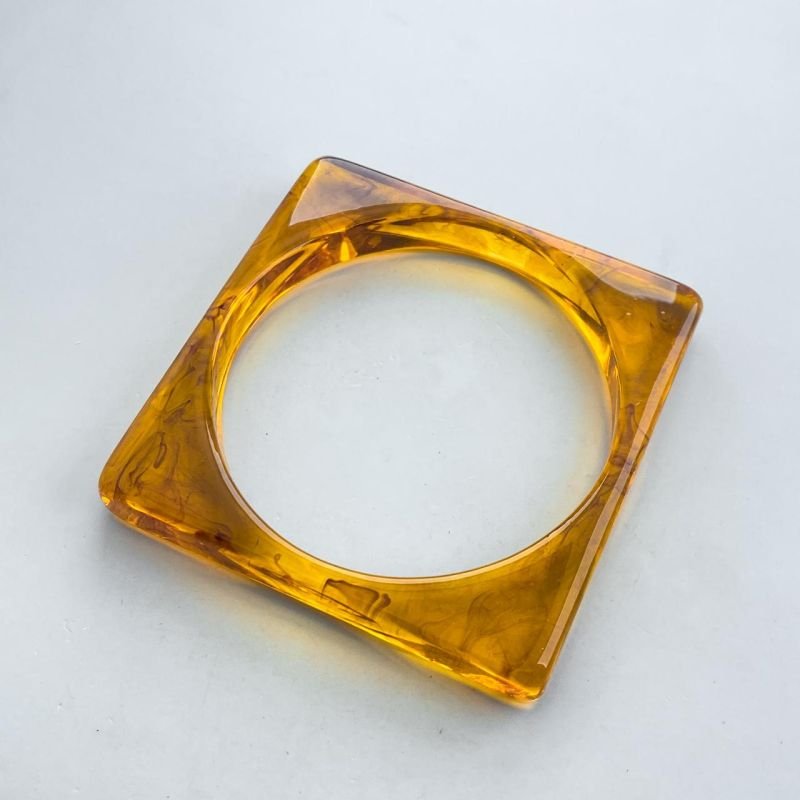 Bracelete Bijuteria Acrílico Quadrado Fino