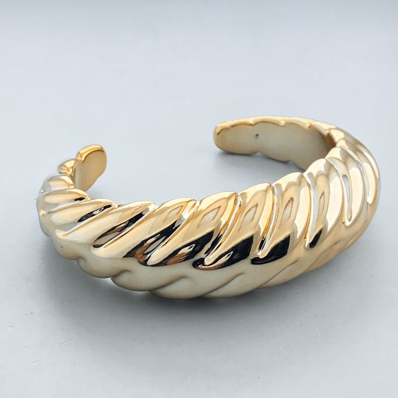 Bracelete Bijuteria Aro Aberto Listras Relevos
