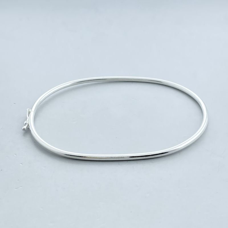 Bracelete Prata925 Aro Fino Oval com Fecho