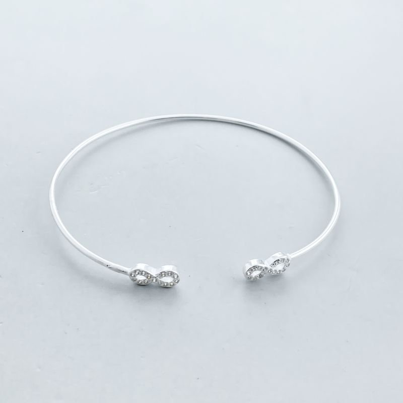 Bracelete Prata925 Infinitos Cravejado Zircônia Delicado