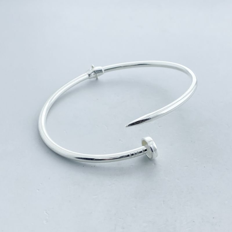 Bracelete Prata925 Medio Liso Prego