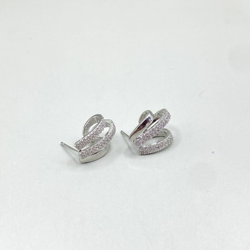 Brinco Bijuteria 3 Garras 2 Cravejadas Zircônia Pequeno