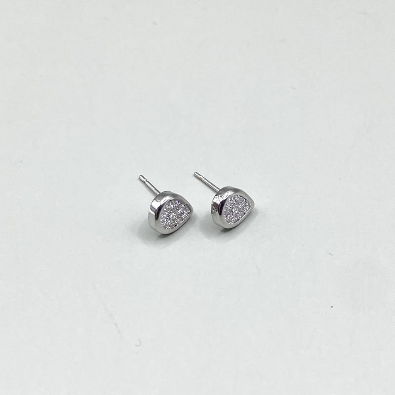 Brinco Bijuteria Gota Cravejada Borda Lisa Pequeno Delicado