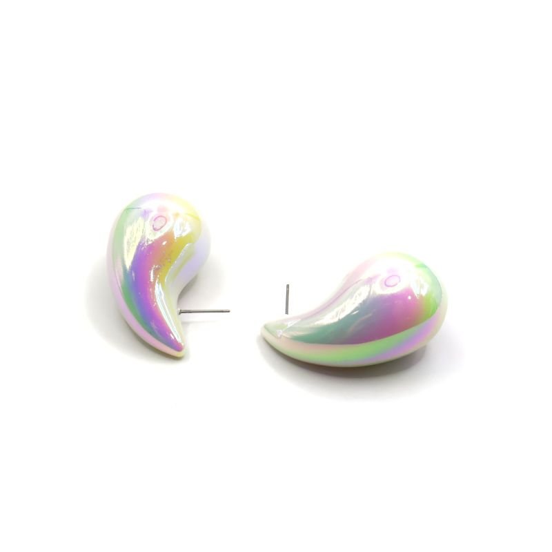 Brinco Bijuteria Gota Furta Cor Vírgula Grande