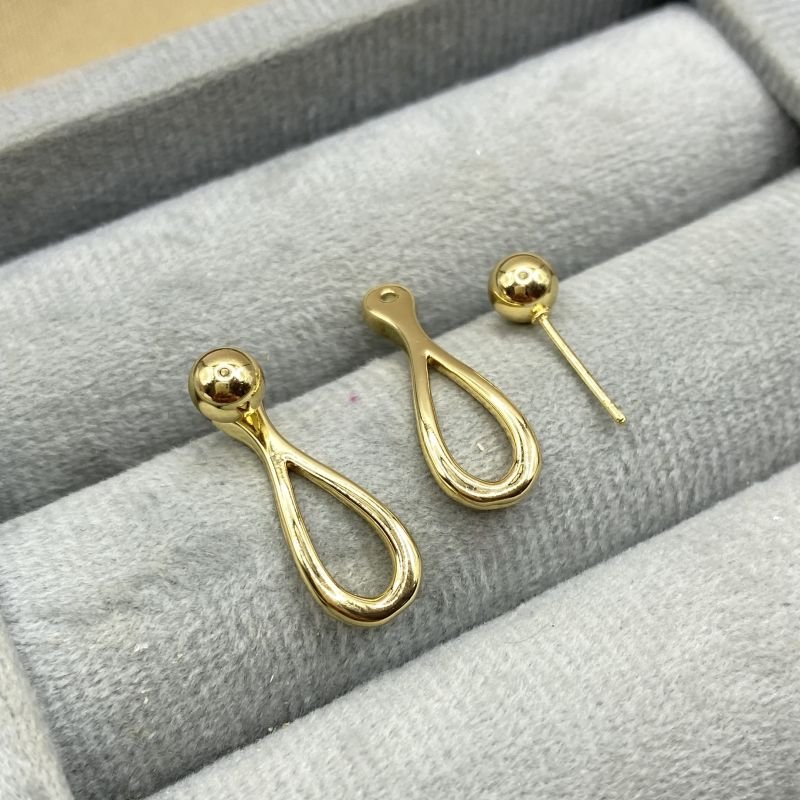 Brinco Bijuteria Gota Vazada Bolinha Lisa Removível Pequeno